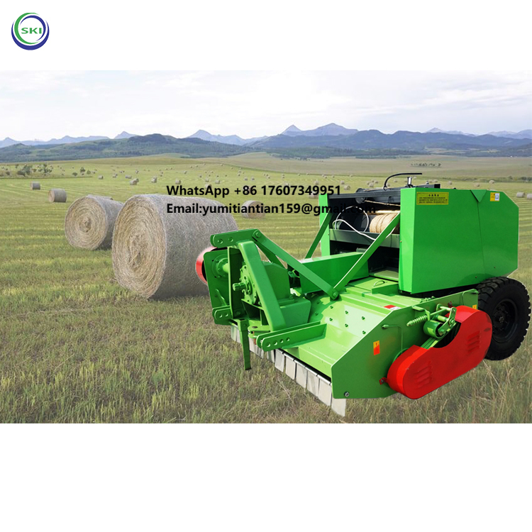 Silage Baler Machine - เครื่องอัดฟางข้าวโพดแบบม้วนกลมสำหรับอาหารสัตว์ แบบเดินตามด้วยรถไถ เครื่องอัดฟางข้าวโพดสำหรับทำอาหารสัตว์ เครื่องจักรกลการเกษตร