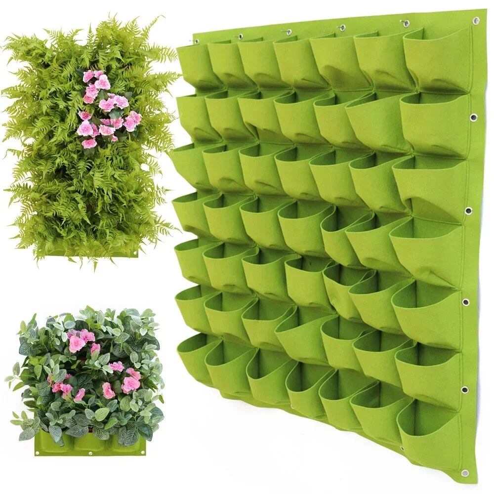 Agriculture Vertical Farming - ใหม่แขวนผนังกระเป๋าปลูกถุงดอกไม้หม้อบ้านสวน Grow กระเป๋า Garden Planter แนวตั้ง