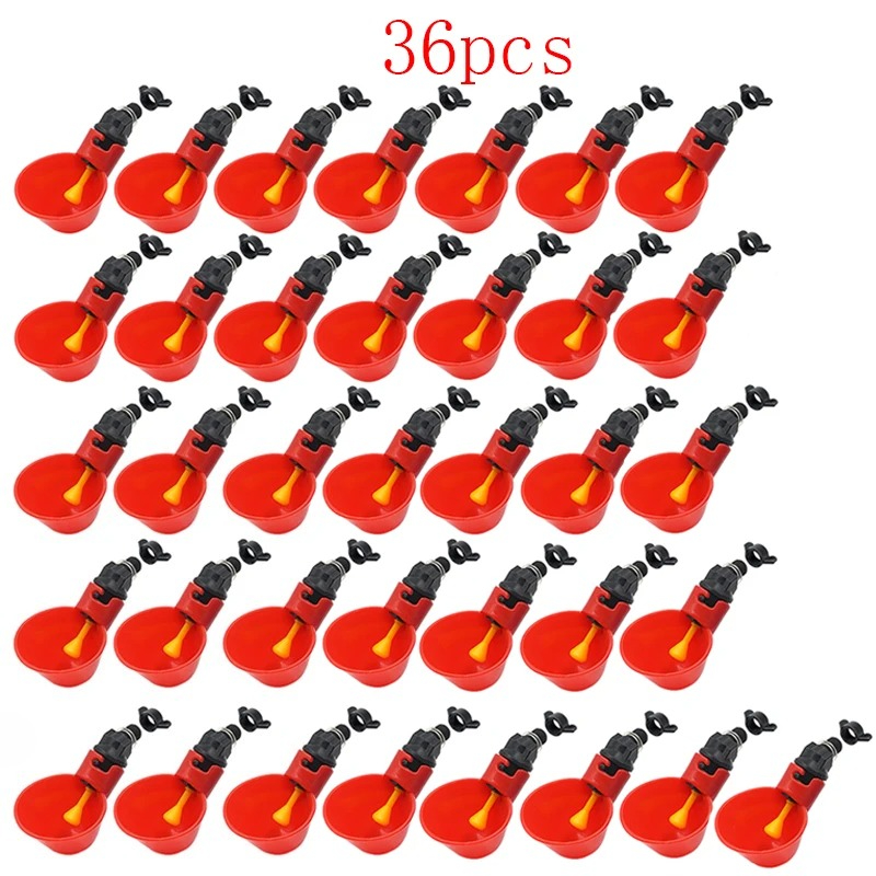 Chicken Nipple Drinker - 6-36 ชิ้นไก่นกกระทาแขวนถ้วยน้ําจุกนมชามนก Feeder ชามเครื่องดื่มถ้วยสําหรับ Backyard อัตโนมัติสัตว์ปีก