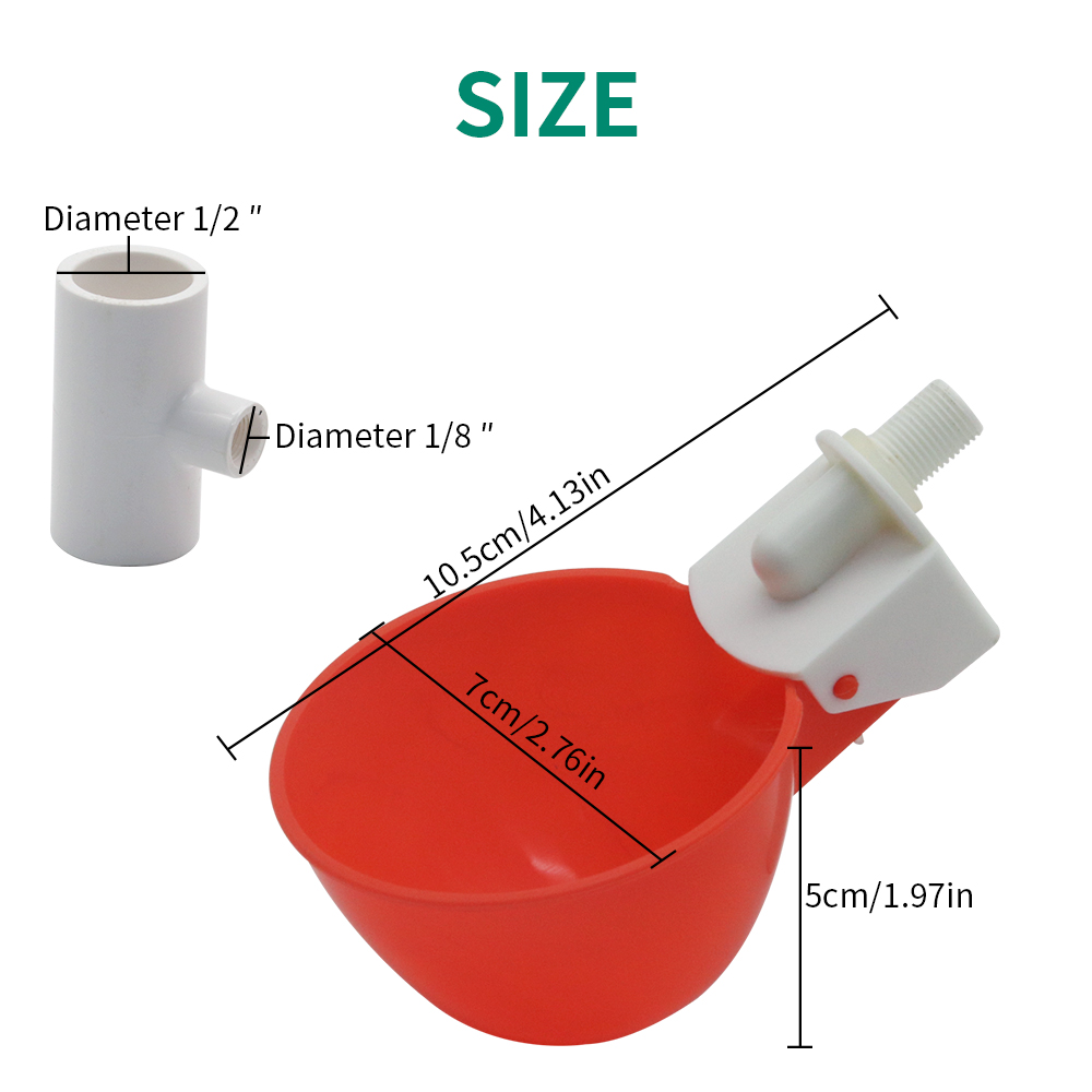 ถ้วยน้ำพลาสติกสำหรับสัตว์ปีก 5 - Chicken Nipple Drinker บทวิจารณ์และราคา